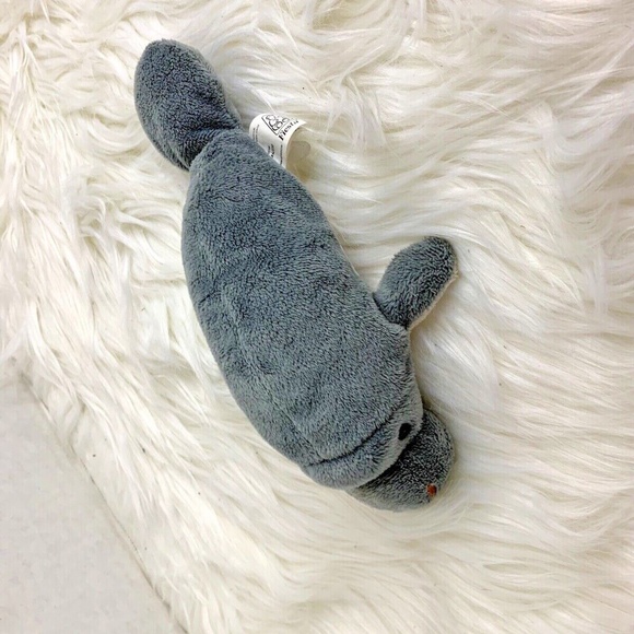 fiesta 9 in Tall Bean Bag Plush Manatee Stuffed Animal Toy Gray - Picture 1 of 6